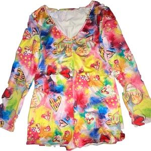 Women’s Rainbow Hearts Pajama Romper